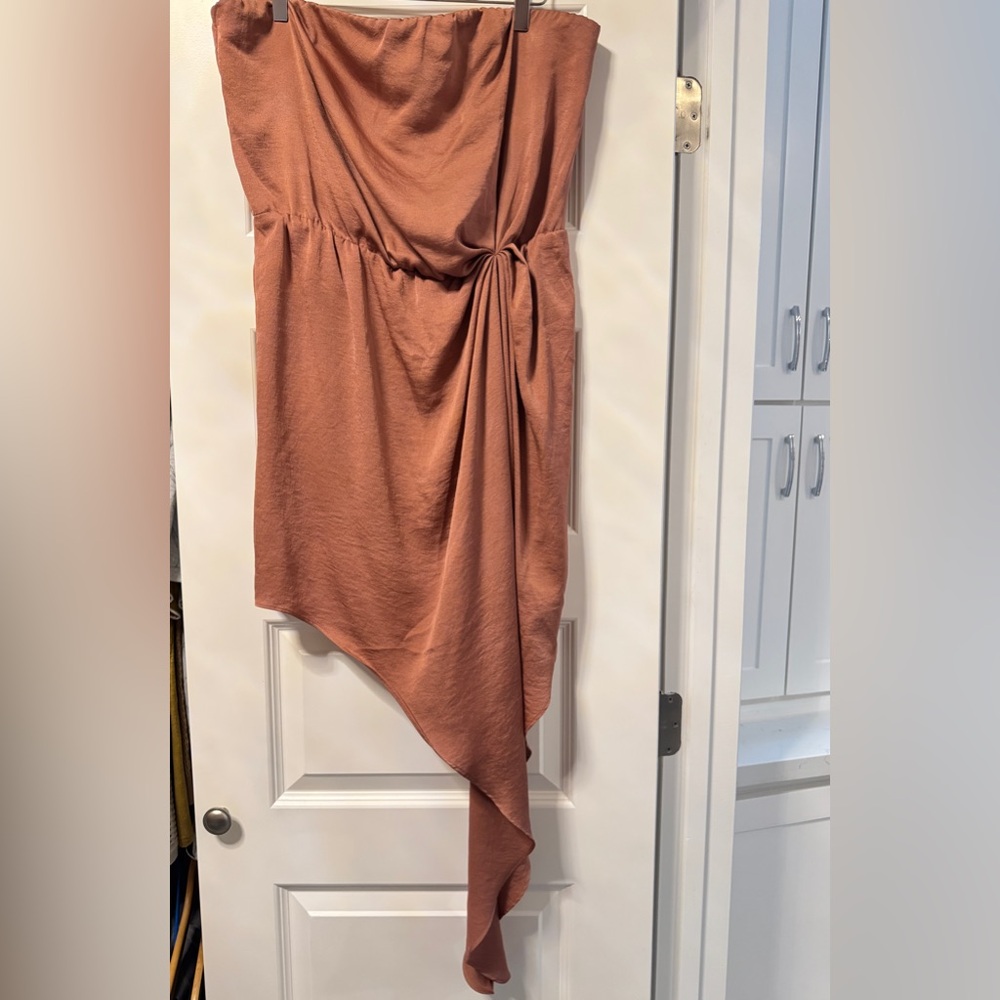 Express Brown Asymmetrical Cocktail Dress